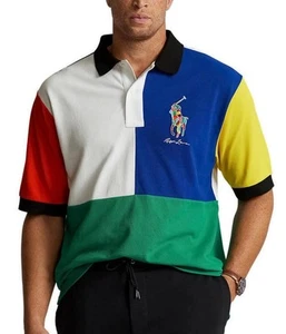 Polo Ralph Lauren Big Pony Poloshirt 2XB 2XL Color Block Preppy Bunt - Bild 1 von 10