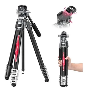 TT09 Video-Go Carbon Fiber Travel Camera Tripod w F38 Quick Release Fluid Head - Picture 1 of 23