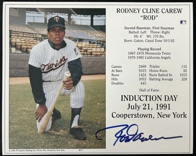 Foto autografiada del día de inducción de Rod Carew HOF 8X10 gemelos de Minnesota - certificado de autenticidad Foto 1 de 4