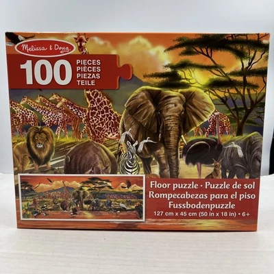 Melissa & Doug "Safari" Floor Puzzle 100 Piece Jigsaw Puzzle Over 4 Feet Long - Image 1 of 4
