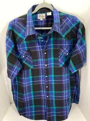 Ely Cattleman Pearl Snap Western Shirt Mens 2XL Multicolor Plaid  Front Cowboy - Image 1 of 4
