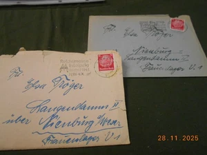 2 Briefe mit Inhalt  1941 ins Frauenlager U1 Langendamm Nienburg - Picture 1 of 3