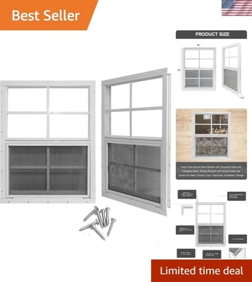 Durable 14" x 21" Aluminum Shed Windows with Sliding Style - Perfect for Coops - Image 1 of 4