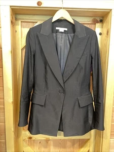 Veronica Beard LONG AND LEAN DICKEY JACKET Black Size 10 Single Button Blazer - Picture 1 of 24