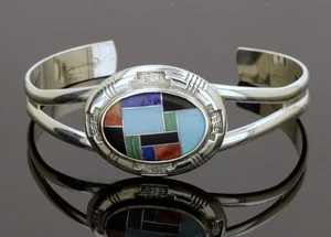 925 Silber Vintage Carolyn Pollack Relios Multi Edelstein Armband 23,3gr#1547 - Bild 1 von 8
