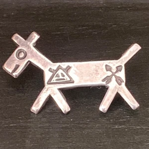 Vintage Navajo Fred Harvey Era Sterling Silver Brooch Pin Dog Horse or Antelope - Picture 1 of 9