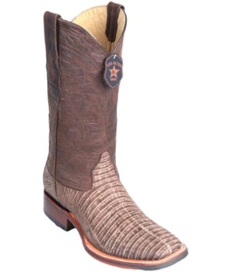 Los Altos SANDED BROWN Teju LIZARD Square Toe TPU Sole Western Boot EE+ 8260735 - Picture 1 of 2