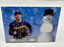 2021 Topps Holiday Christian Yelich Snowman Relic Card #WRC-CY Milwaukee Brewers