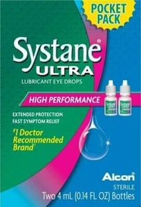 Systane Ultra Lubricant Eye Drops Fast Symptom Dry Relief Sterile 2ct Pack of 2 - Picture 1 of 6