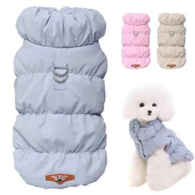 HABO Hunde Winter Jacke Puffer Warm Weich Welpen Katzen Beige Rosa Blau Pastell - Bild 1 von 4