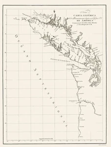 State Map - Washington Coast Vancouver Island - Beques 1791 - 23 x 30.34 - Picture 1 of 20