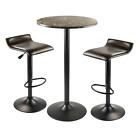 Winsome Wood Cora 3pc Table with 2 Swivel Stools 40