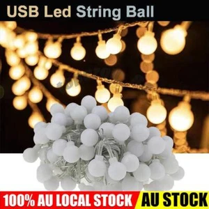 Battery/USB LED Globe Bulb Ball Fairy String Lights Garden Waterproof 3M/10M - Picture 1 of 19