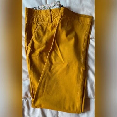 Pantalones Land’s End para mujer 10 naranja mostaza algodón frente plano suave preppy Foto 1 de 4