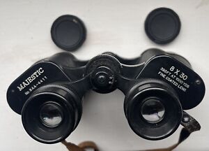 Rare Majestic Binoculars Japan 8X30 fine coated lens + case No 8AA-4411