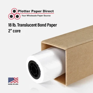 4 rollos de papel de unión translúcido de 24" x 150' 18 lb para impresoras de inyección de tinta de gran formato - Imagen 1 de 4
