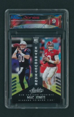 2021 Absolute Mac Jones Introductions ROOKIE RC #INT-9 Pure Graded X MINT 9 - Image 1 of 2