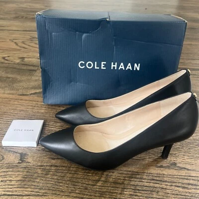 COLE HAAN The Go-to Stiletto Pump Tacones de Cuero Negro Talla 9 Nuevos en Caja W18173 Foto 1 de 4