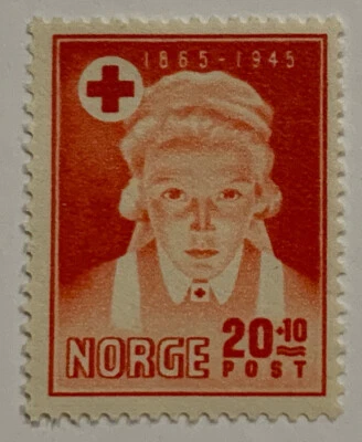 Travelstamps:1946 Norway Stamps Sc #B42 WWII 80th Red Cross Anniversary Mint OGH - Image 1 of 4