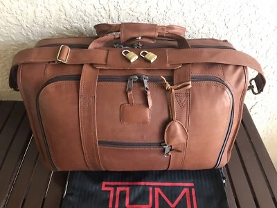 TUMI COLUMBIAN BERLUTI STYLE VINTAGE LEATHER 3 ZIP CARRY ON WEEKEND DUFFEL BAG 2 - Image 1 of 4