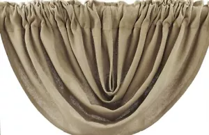 Sackleinen Natur Hellbraun 100% Baumwolle Rustikal Landhaus Fenster Ballon Volant 60" W - Bild 1 von 4