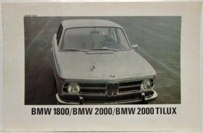 1969 BMW 1800 2000 2000 Tilux Sales Folder Brochure - French Text Foto 1 de 4