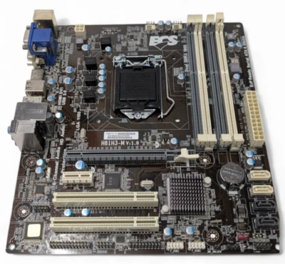 ECS H81H3-M V1.0 MicroATX LGA1150 Motherboard DDR3 HDMI VGA USB3.0 Intel 4th Gen - Image 1 of 4