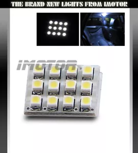 12 SMD LED BA9S/194/168/T10 Adapter Dome Map Interior Trunk Courtesy Light White - Picture 1 of 1