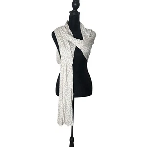Victoria's Secret Leopard Print Scarf Metallic Shimmer Silver Wrap Fashion Wrap - Imagen 1 de 9