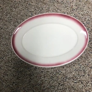 Vintage Homer Laughlin Best China USA Pink/Red Ombre' Oval Platter 12 1/2” - Picture 1 of 7