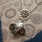 Gas Mask Necklace Steampunk Pendant Silver Chain Jewelry Handmade Cosplay Gears