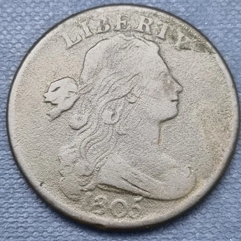 1805 Draped Bust Large Cent 1c Better Grade F - VF #58301 Cover