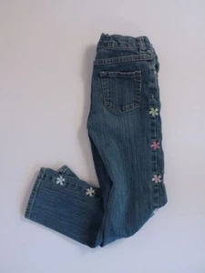 GYMBOREE Girls Medium Wash Cotton Flowers Stretch Adjustable Waist Jean Sz 6 - Picture 1 of 8