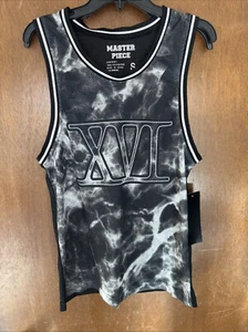 Camiseta sin mangas Master Piece VXI para hombre etiquetas de mármol negro pequeña - Imagen 1 de 4