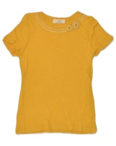 J. CREW Womens T-Shirt Top UK 12 Medium Yellow Cotton AD06 - Picture 1 of 3