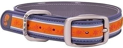 DUBLIN DOG COMPANY Dublin Dog Co. 12.5" x 17" Wild Flower Collar, Medium, Tangerine Twist