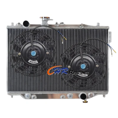 Aluminium Radiator+Fan for 1988 1989 1990 1991 1992 Mazda 626/MX-6 2.2L Turbo - Image 1 of 4