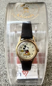 Lorus Mickey & Friends Mickey Mouse Quartz Watch Brown Band New Old Stock - Picture 1 of 4