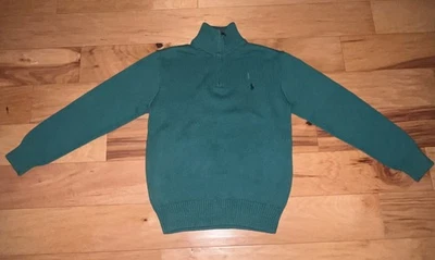 NOVO SEM ETIQUETAS SUÉTER RALPH LAUREN MENINOS VERDE QUARTO ZÍPER TAMANHO M LD9 - Imagem 1 de 4
