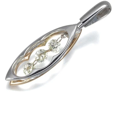 Diamond 0.50ct 3P Drop Reversible Pendant 18K 750 White Rose Gold - Image 1 of 4