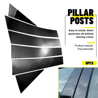 Ajuste Captiva Chevrolet 6 piezas 2009-2018 negro brillante postes de pilar puerta moldura ventana Foto 1 de 4