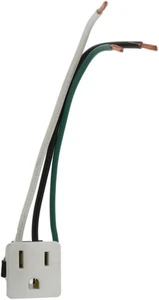 15A, 125V, Snap-In Receptacle, Grounding, 1374-1W, White NEW - Picture 1 of 1