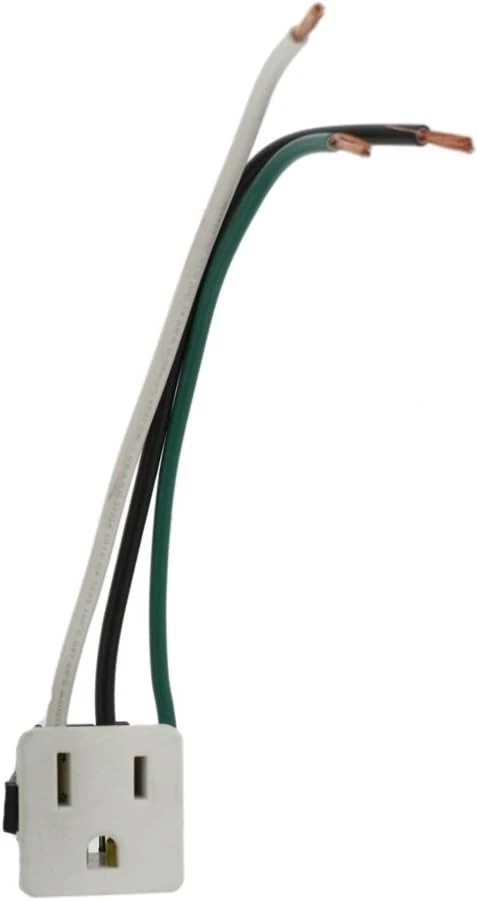 15A, 125V, Snap-In Receptacle, Grounding, 1374-1W, White NEW - Image 1 of 1