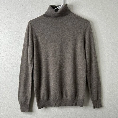 Suéter de cuello alto de cachemir LilySilk para mujer pequeño gris marrón 100 % mongol Foto 1 de 4