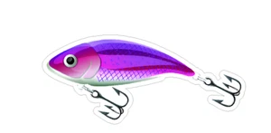 Señuelo de pesca de lubina púrpura sin labios Crankbait barco Truc ventana parachoques calcomanía adhesiva - Imagen 1 de 1