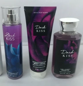 BATH & BODY WORKS DARK KISS MIST BODY CREAM & SHOWER GEL GIFT SET OF 3 - Picture 1 of 1