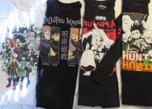 Lot 4 Anime T shirts sz S, Inuyasha, Jujutsu Kaisen, Academia, Hunter X Hunter - Picture 1 of 16