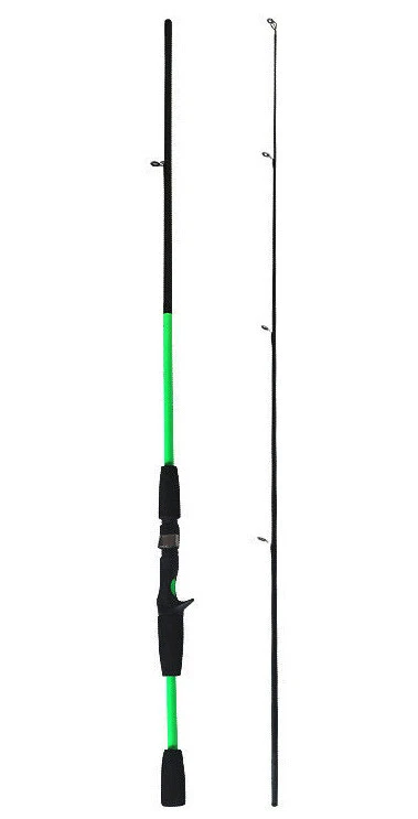 Fibra de carbono Taigek ~ 6 pies ~ 2 piezas ~ varilla de fundición de luz media ~ verde fluorescente Foto 1 de 1