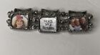 Vintage KIS Photo Holder Bracelet Memory Maker Add Your Own Pictures Silver Tone