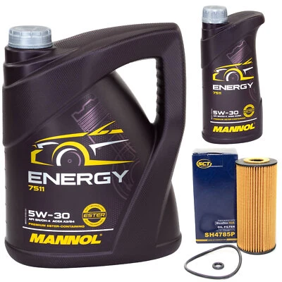 Motoröl Set MANNOL Energy 5W-30 6 Liter + Ölfilter für Mercedes A-Klasse W169